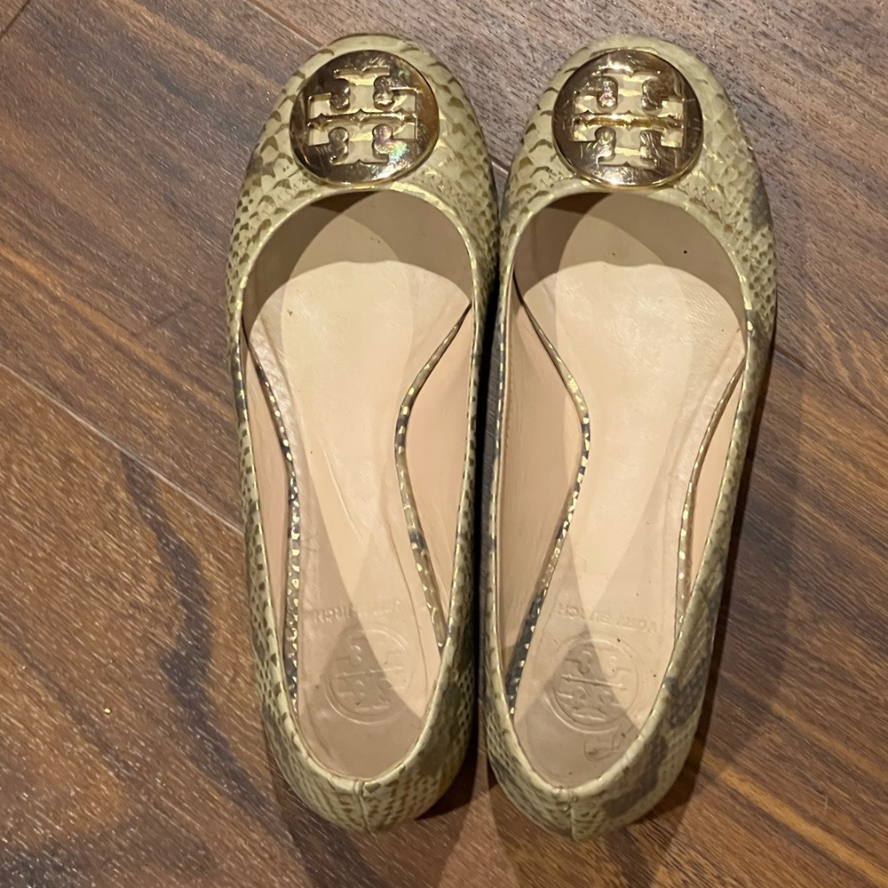 Tory Burch Reva Snakeskin Ballet Flat